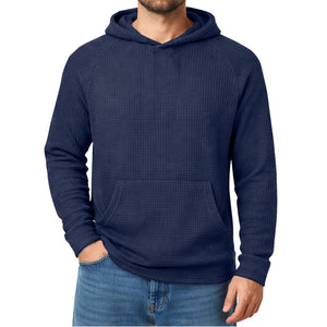 Men's Waffle Knit Thermal Pullover Hoodie (S-3XL) view 5