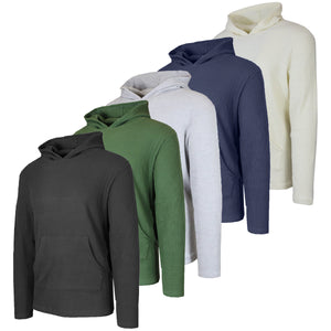 Men's Waffle Knit Thermal Pullover Hoodie (S-3XL) view 2