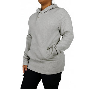 Womens Waffle Knit Thermal Pullover Hoodie (S-3XL) view 3