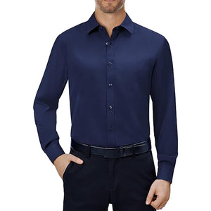 Mens Long Sleeve Slim-Fit Design Dress Shirts view 4