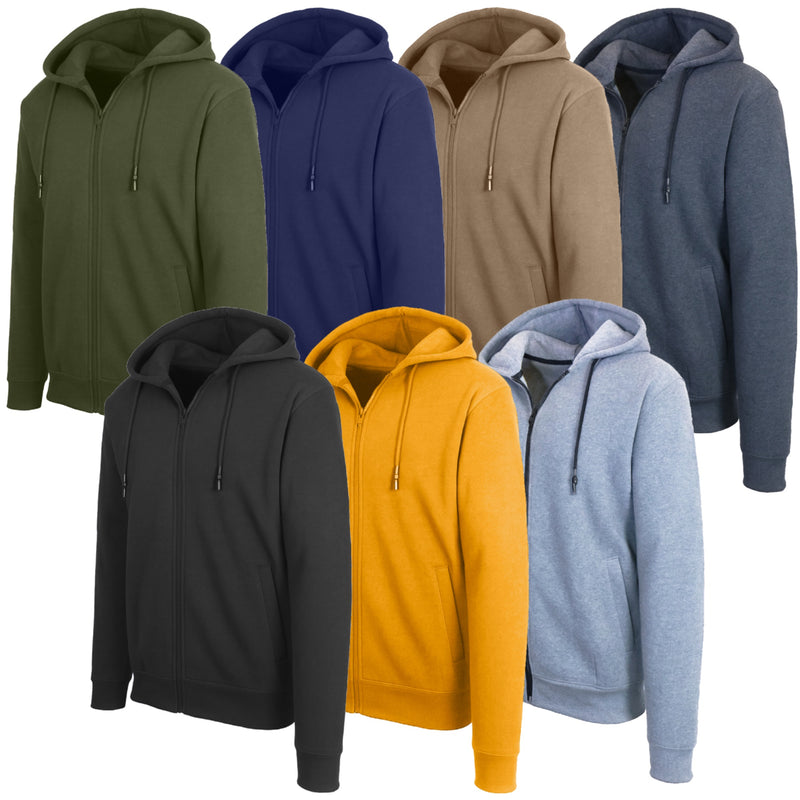 Men’s Fleece-Lined Zip-Up Hoodies – Warm Cotton Blend, Modern Fit Sweatshirts