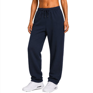 Women’s Fleece Lined Sweatpants Open Leg with Pockets – Athletic & Lounge Wear (S–3XL) view 3