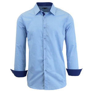 Men's Long Sleeve Solid Dress Shirts - Slim-Fit, Comfortable & Versatile for Everyday & Formal Wear (S-2XL) view 6