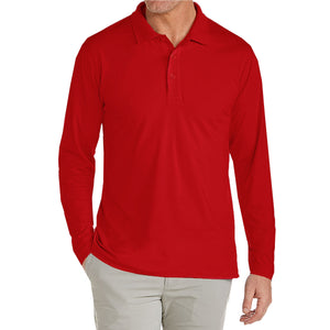 Mens Long Sleeve Stretch Pique Polo Shirt (S-2XL) view 6