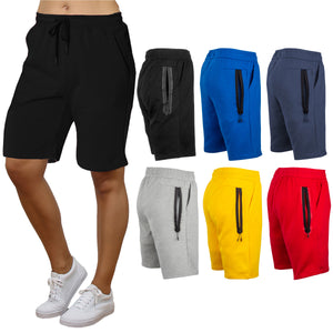 3-Pack Women's Loose-Fit Tech Fleece Shorts – Soft, Breathable Fabric with Zipper Pocket & Adjustable Waistband view 1