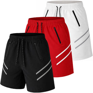Men's 3-Pack Performance Training Shorts With Zipper Pockets (Sizes, S to 2XL) view 4