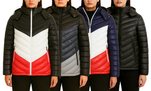 Womens Heavyweight Quilted Hooded Puffer Bubble Jacket (Sizes, S to 2XL) view 1