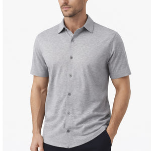 Men’s Modern-Fit Short Sleeve Knit Button Down Shirts (Size:- S-3XL) view 3