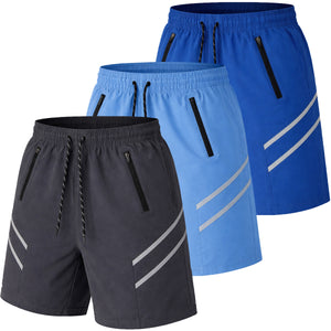 Men's 3-Pack Performance Training Shorts With Zipper Pockets (Sizes, S to 2XL) view 6