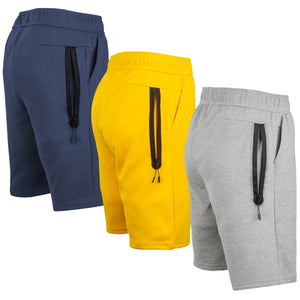 3-Pack Women's Loose-Fit Tech Fleece Shorts – Soft, Breathable Fabric with Zipper Pocket & Adjustable Waistband view 4