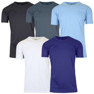 5-Pack Men's Short Sleeve Moisture-Wicking Quick Dry Performance Crew Neck Tee (S-2XL) view 5