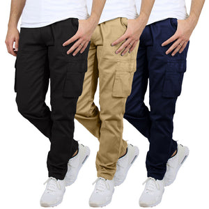 3-Pack Men's Flex-Stretch Cotton Cargo Pants – Comfortable, Durable & Versatile (31-Inch Inseam) view 5
