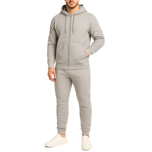 Men's Fleece-Lined Full-Zip Hoodie & Jogger 2-Piece Set view 5
