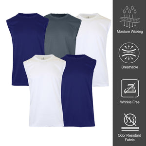 Men's Performance Moisture Wicking Active Short Sleeve & Muscle Tee (5-Pack) view 6