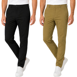 2-Pack Men's Super Stretch Slim Fit Everyday Chino Pants view 3