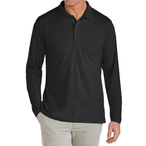 Mens Long Sleeve Stretch Pique Polo Shirt (S-2XL) view 2