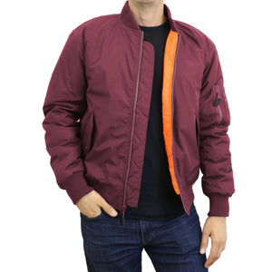 Men's Heavyweight MA-1 Bomber Flight Jacket - Classic Orange Lining, Water-Resistant, Ribbed Collar & Cuffs view 5
