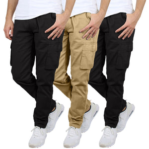 3-Pack Men's Flex-Stretch Cotton Cargo Pants – Comfortable, Durable & Versatile (31-Inch Inseam) view 6