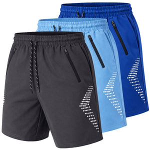 Men's 3-Pack Performance Training Shorts With Zipper Pockets (Sizes, S to 2XL) view 5