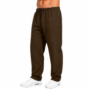 Mens Fleece Lined Open Bottom Sweatpants With Pockets, Workout Joggers Casual view 6