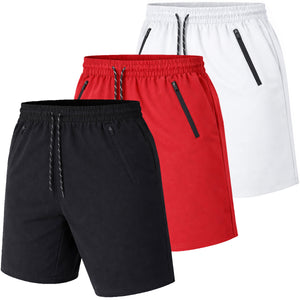 Men's 3-Pack Performance Training Shorts With Zipper Pockets (Sizes, S to 2XL) view 3