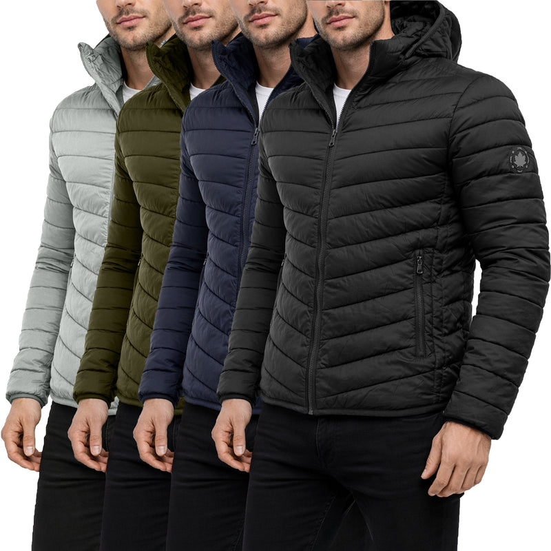 Mens Sherpa-Lined Hooded Puffer Jacket (Sizes, S to 2XL)