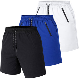 Men's 3-Pack Performance Training Shorts With Zipper Pockets (Sizes, S to 2XL) view 4