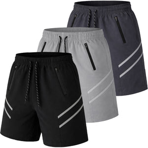 Men's 3-Pack Performance Training Shorts With Zipper Pockets (Sizes, S to 2XL) view 1
