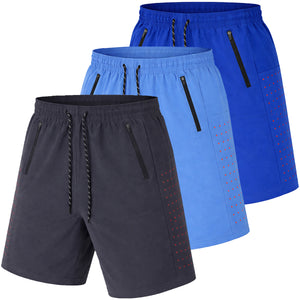 Men's 3-Pack Performance Training Shorts With Zipper Pockets (Sizes, S to 2XL) view 6