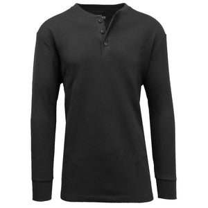 Mens Long Sleeve Henley Thermal Tee (S-3XL) view 2