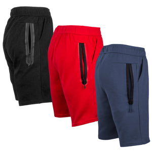 3-Pack Women's Loose-Fit Tech Fleece Shorts – Soft, Breathable Fabric with Zipper Pocket & Adjustable Waistband view 2