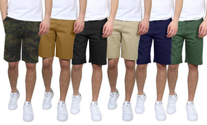 Men's 5-Pocket Flat-Front Stretch Twill Chino Shorts (Size 30-42) view 1