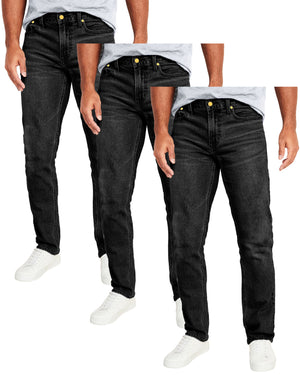 Men's 3-Pack Flex Stretch Slim Straight Jeans with 5 Pocket (Sizes, 30-42) view 2