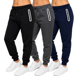 3-Pack Women's Loose-Fit Fleece-Lined Jogger With Heat Seal Zipper Side Pockets view 3