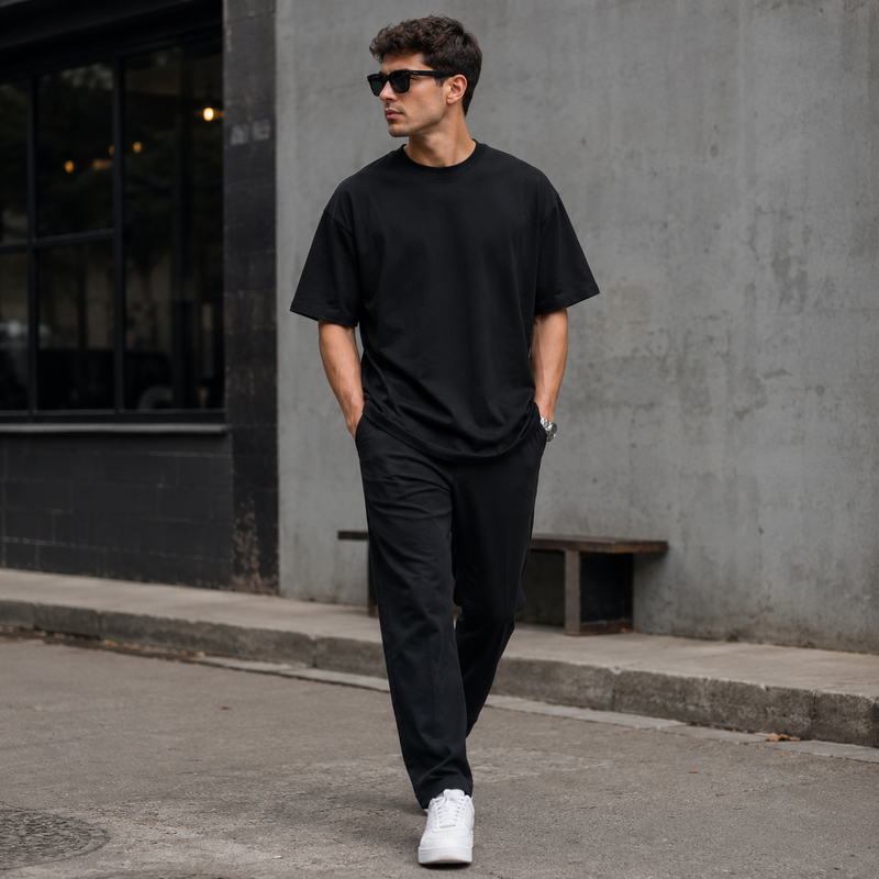 Men's Oversized Heavyweight Loose Fit Cotton Crew Tshirts