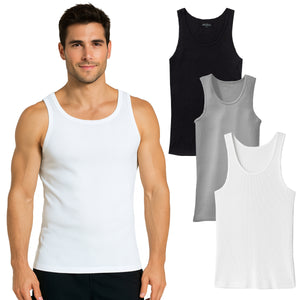 Men’s Ribbed Classic Tank Tops – Soft Cotton Blend (Multipacks) view 1