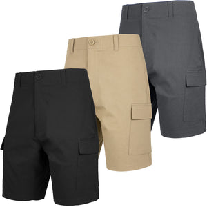Men’s 3-Pack Super Stretch Cargo Shorts with Button Closure and Zipper Pockets (Sizes: 30-42) view 1