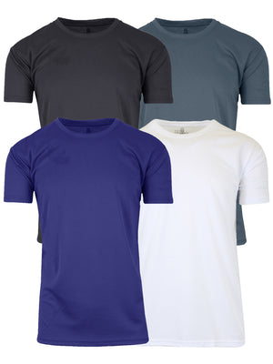 4-Pack Men's Short Sleeve Moisture-Wicking Quick Dry Performance Crew Neck Tee (S-2XL) view 5