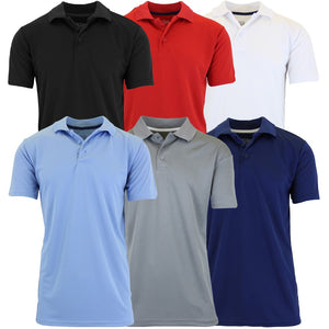 3-Pack Men's Short Sleeve Polo Shirts – Moisture-Wicking, Stretch Knit, Tagless, Regular Fit for All-Day Comfort view 1