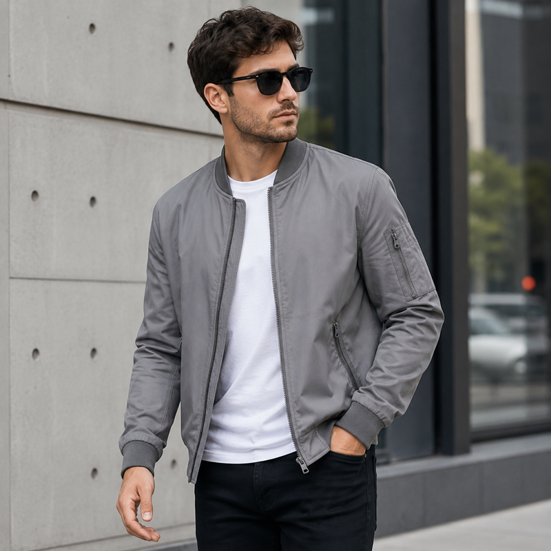 Men's Lightweight Zip-up Bomber Jacket (S-3XL)