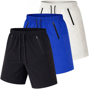Men's 3-Pack Performance Training Shorts With Zipper Pockets (Sizes, S to 2XL) view 4