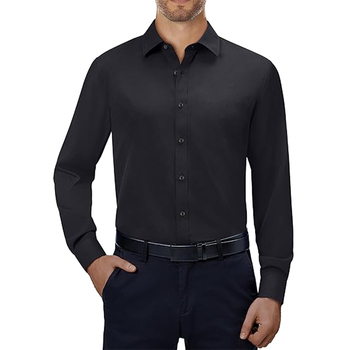 Mens Long Sleeve Slim-Fit Design Dress Shirts