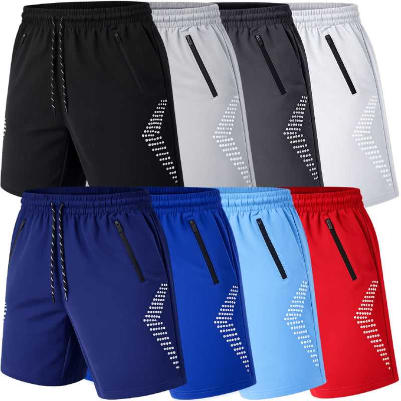 Men's 3-Pack Performance Training Shorts With Zipper Pockets (Sizes, S to 2XL)