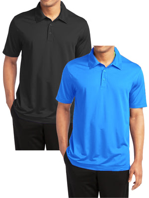 2-Pack Men's Short Sleeve Polo Shirts – Moisture-Wicking, Stretch Knit, Tagless, Regular Fit for All-Day Comfort (S-3XL) view 5