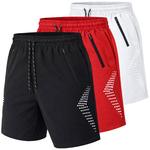 Men's 3-Pack Performance Training Shorts With Zipper Pockets (Sizes, S to 2XL) view 4