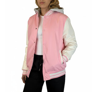 Women’s Hooded Varsity Jacket w/ Detachable Hood view 6