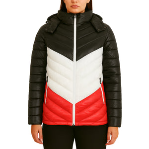 Womens Heavyweight Quilted Hooded Puffer Bubble Jacket (Sizes, S to 2XL) view 5