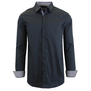 Men's Long Sleeve Solid Dress Shirts - Slim-Fit, Comfortable & Versatile for Everyday & Formal Wear (S-2XL) view 3