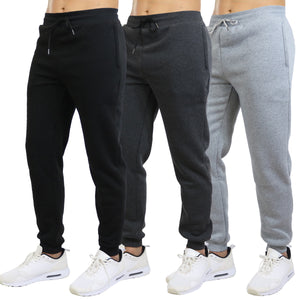 3-Pack Mens Slim Fit Fleece Jogger Sweatpants (S-2XL) view 2