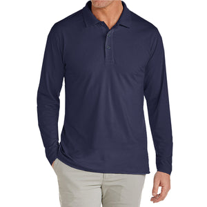 Mens Long Sleeve Stretch Pique Polo Shirt (S-2XL) view 4